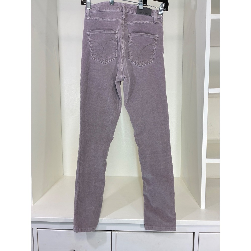 Calvin Klein Jeans Womens High Rise Ankle Skinny Corduroy Pants Purple Mauve 26